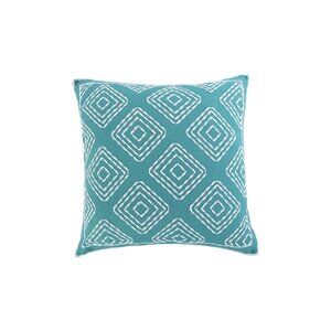 NWT Levtex Home Del Ray Crewel Stitch Square Decorative Pillow Teal / Brown 20"